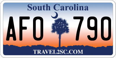 SC license plate AFO790