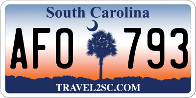 SC license plate AFO793