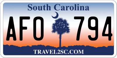 SC license plate AFO794