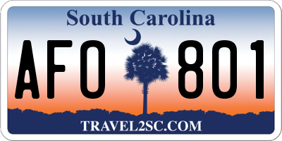 SC license plate AFO801