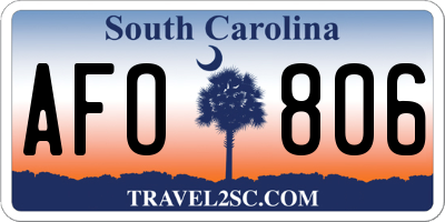 SC license plate AFO806