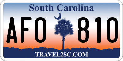 SC license plate AFO810