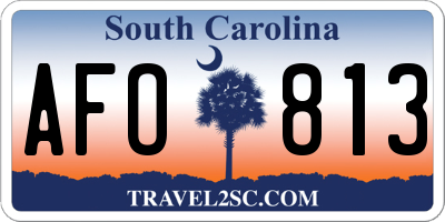 SC license plate AFO813