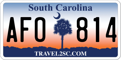 SC license plate AFO814