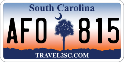 SC license plate AFO815