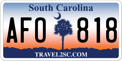 SC license plate AFO818