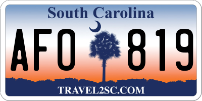 SC license plate AFO819