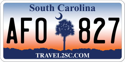 SC license plate AFO827