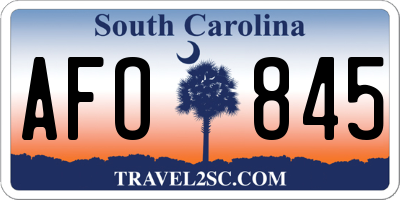SC license plate AFO845