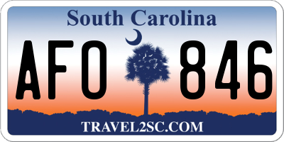 SC license plate AFO846