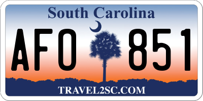 SC license plate AFO851