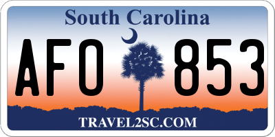 SC license plate AFO853
