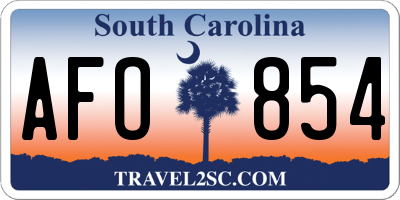 SC license plate AFO854