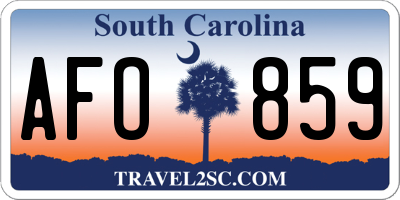 SC license plate AFO859