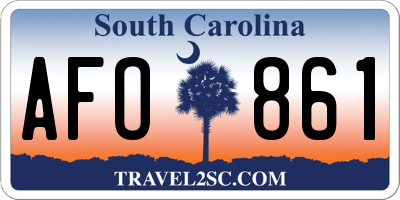 SC license plate AFO861