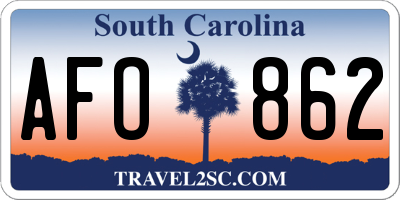 SC license plate AFO862