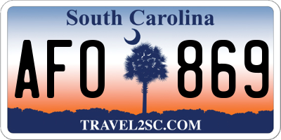 SC license plate AFO869