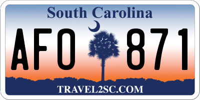 SC license plate AFO871
