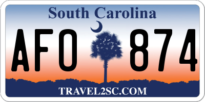 SC license plate AFO874