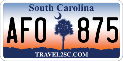 SC license plate AFO875