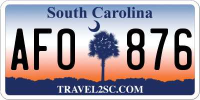 SC license plate AFO876