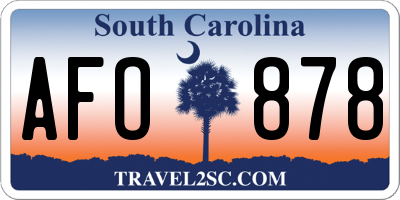 SC license plate AFO878