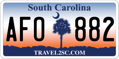 SC license plate AFO882