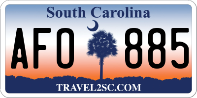 SC license plate AFO885