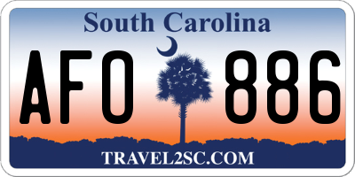 SC license plate AFO886