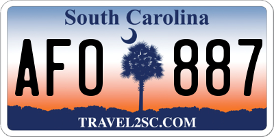 SC license plate AFO887