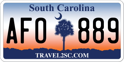 SC license plate AFO889