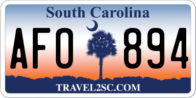 SC license plate AFO894