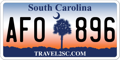 SC license plate AFO896