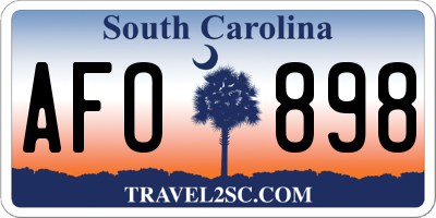SC license plate AFO898