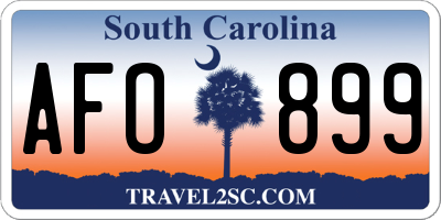 SC license plate AFO899