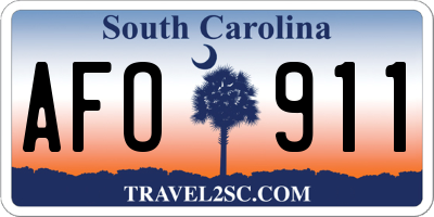 SC license plate AFO911