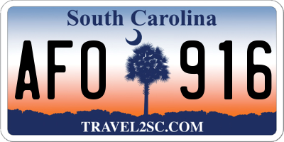 SC license plate AFO916