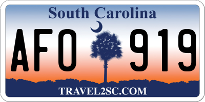 SC license plate AFO919
