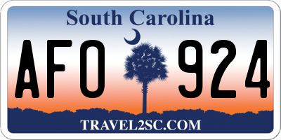 SC license plate AFO924