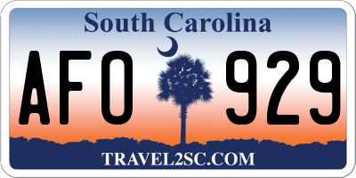 SC license plate AFO929