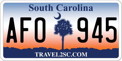 SC license plate AFO945