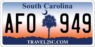SC license plate AFO949