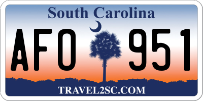 SC license plate AFO951