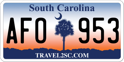 SC license plate AFO953