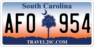 SC license plate AFO954