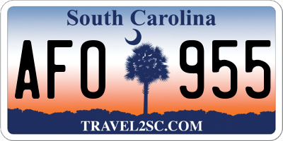 SC license plate AFO955
