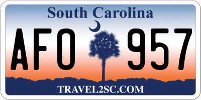 SC license plate AFO957