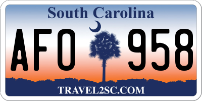 SC license plate AFO958