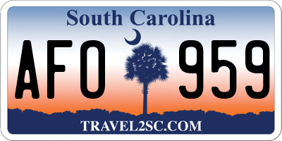 SC license plate AFO959