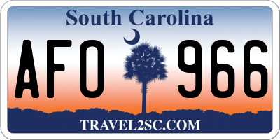 SC license plate AFO966